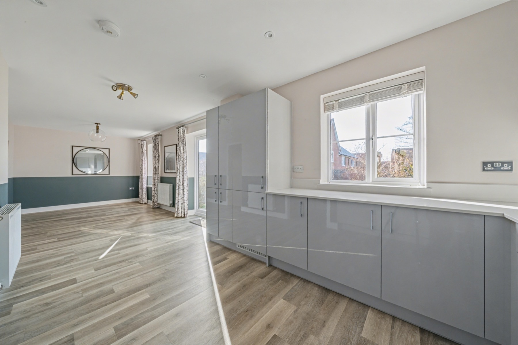 Open-plan kitchen and living space in a managed property
